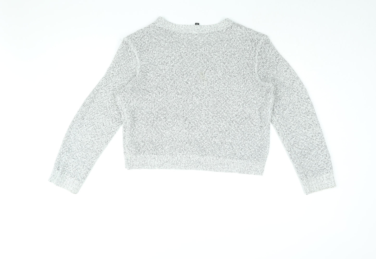 H&M Womens Grey Round Neck Acrylic Pullover Jumper Size L