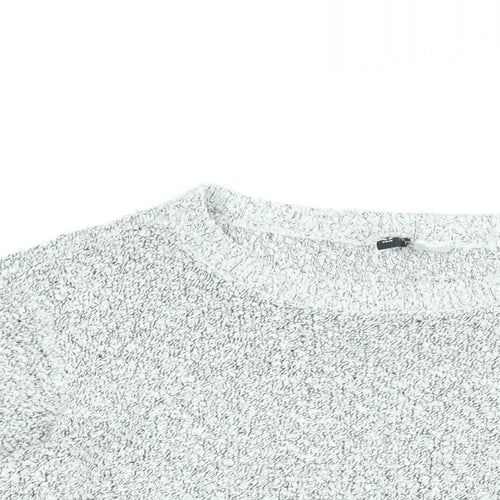 H&M Womens Grey Round Neck Acrylic Pullover Jumper Size L