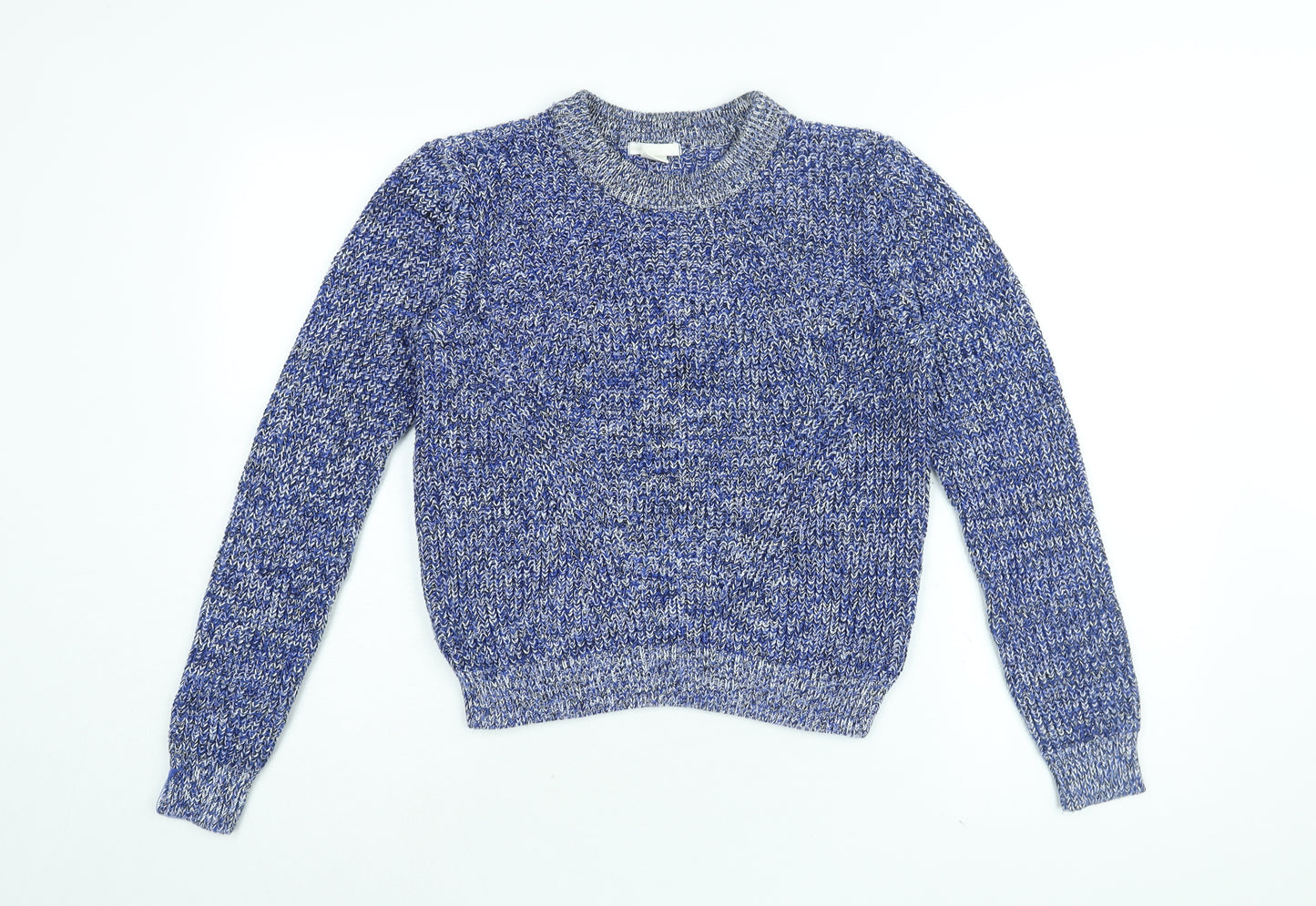 H&M Womens Blue Round Neck Acrylic Pullover Jumper Size S