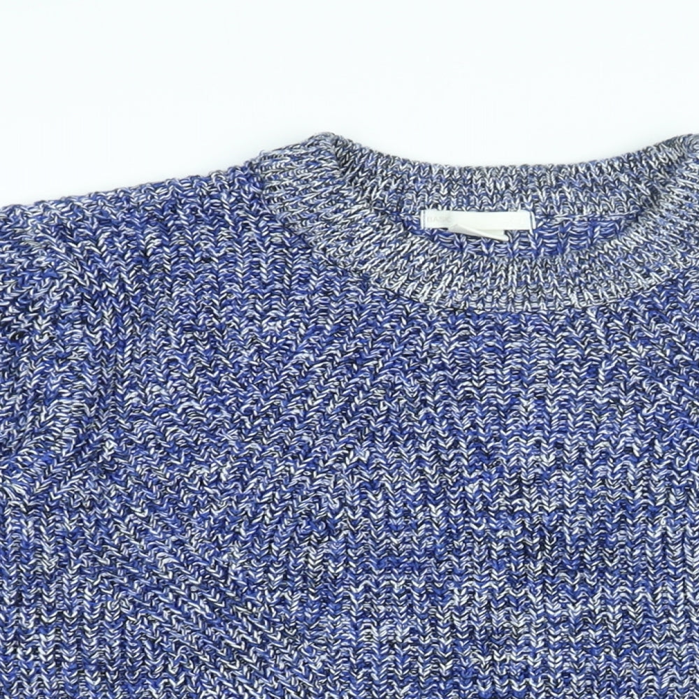 H&M Womens Blue Round Neck Acrylic Pullover Jumper Size S
