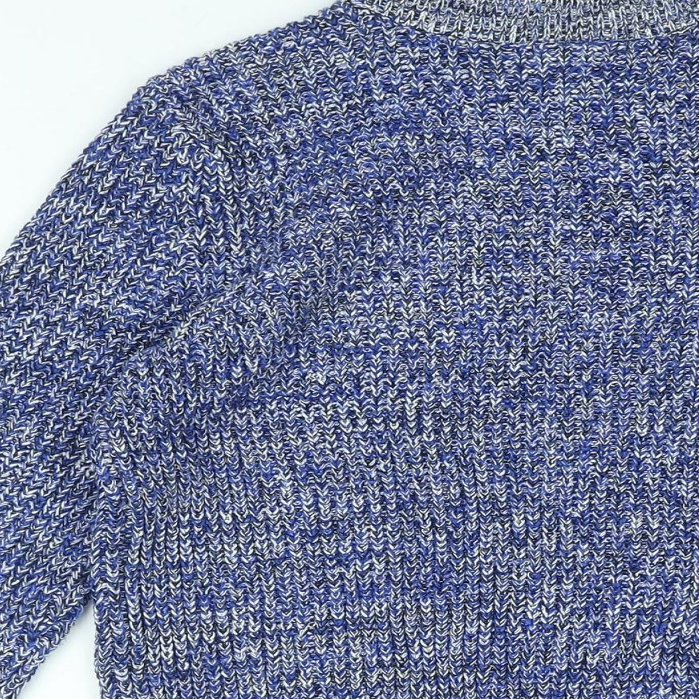 H&M Womens Blue Round Neck Acrylic Pullover Jumper Size S