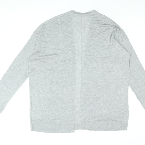 H&M Womens Grey V-Neck Viscose Cardigan Jumper Size S