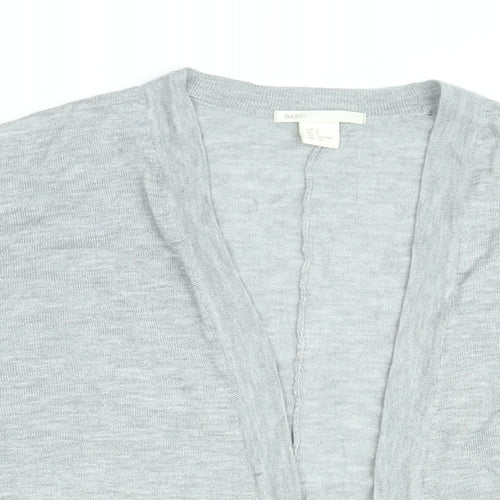 H&M Womens Grey V-Neck Viscose Cardigan Jumper Size S
