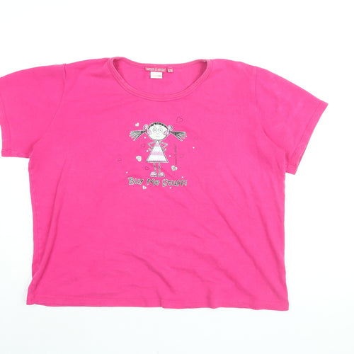 Samson & Delilah Womens Pink Cotton Basic T-Shirt Size 16 Round Neck - Buy Me Stuff!