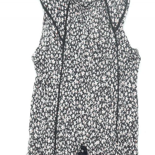 NEXT Girls Black Floral Viscose Jumpsuit One-Piece Size 9 Years L18 in Pullover