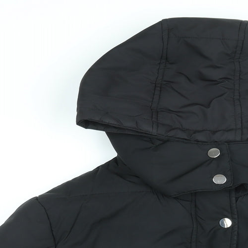Marks and Spencer Womens Black Puffer Jacket Coat Size 14 Zip