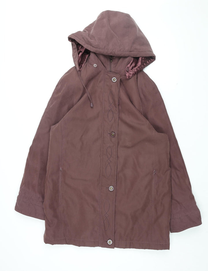 Bonmarché Womens Purple Overcoat Coat Size S Zip