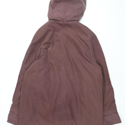Bonmarché Womens Purple Overcoat Coat Size S Zip