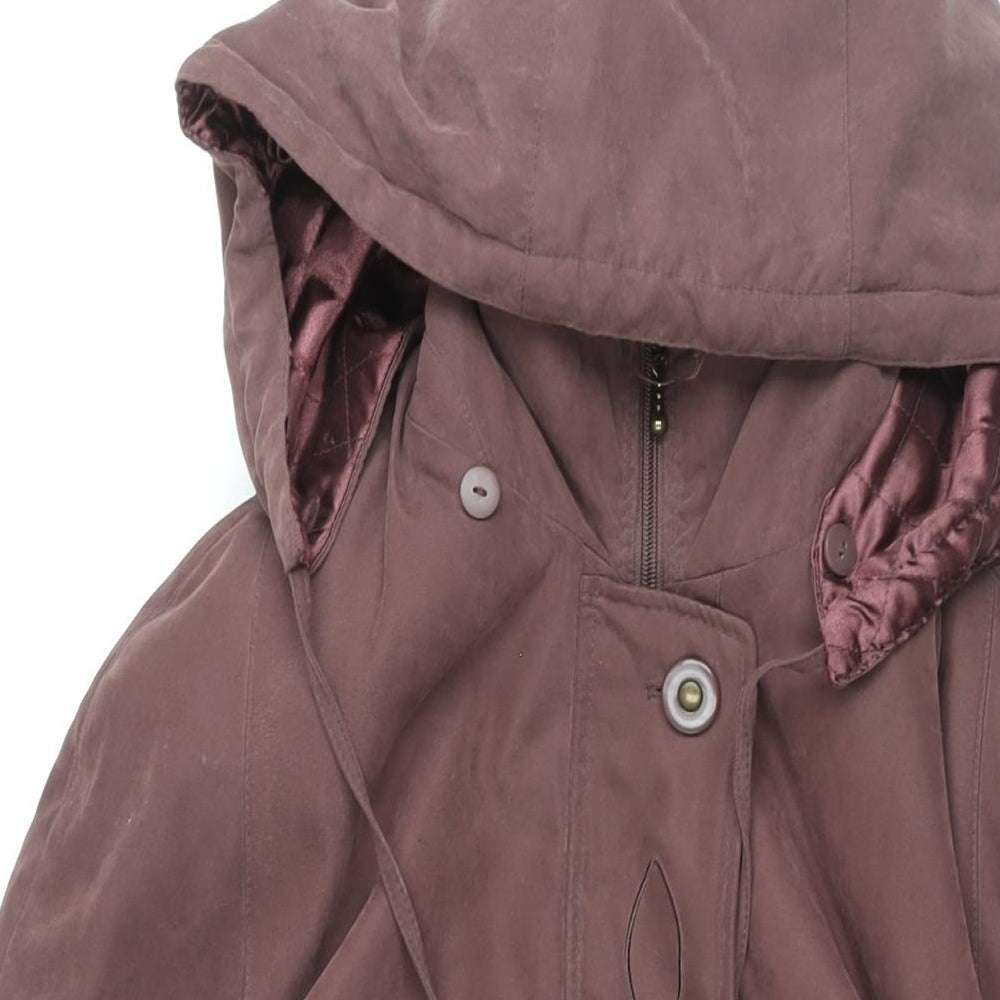 Bonmarché Womens Purple Overcoat Coat Size S Zip