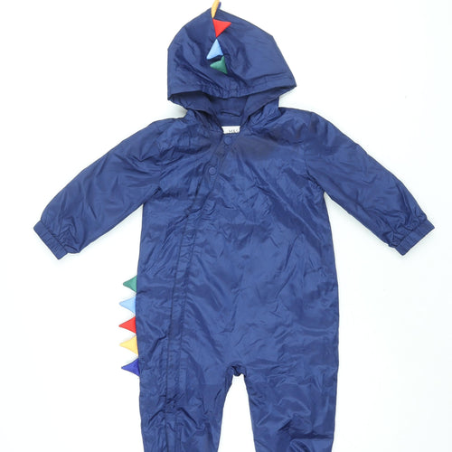 marks and Baby Blue Polyester Jumpsuit Outfit/Set Size 12-18 Months Zip