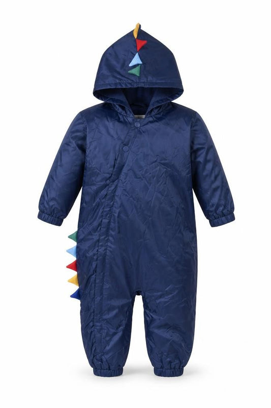 Front view of Marks & Spencer Baby Blue Polyester Jumpsuit Outfit/Set, size 12-18, Months Zip