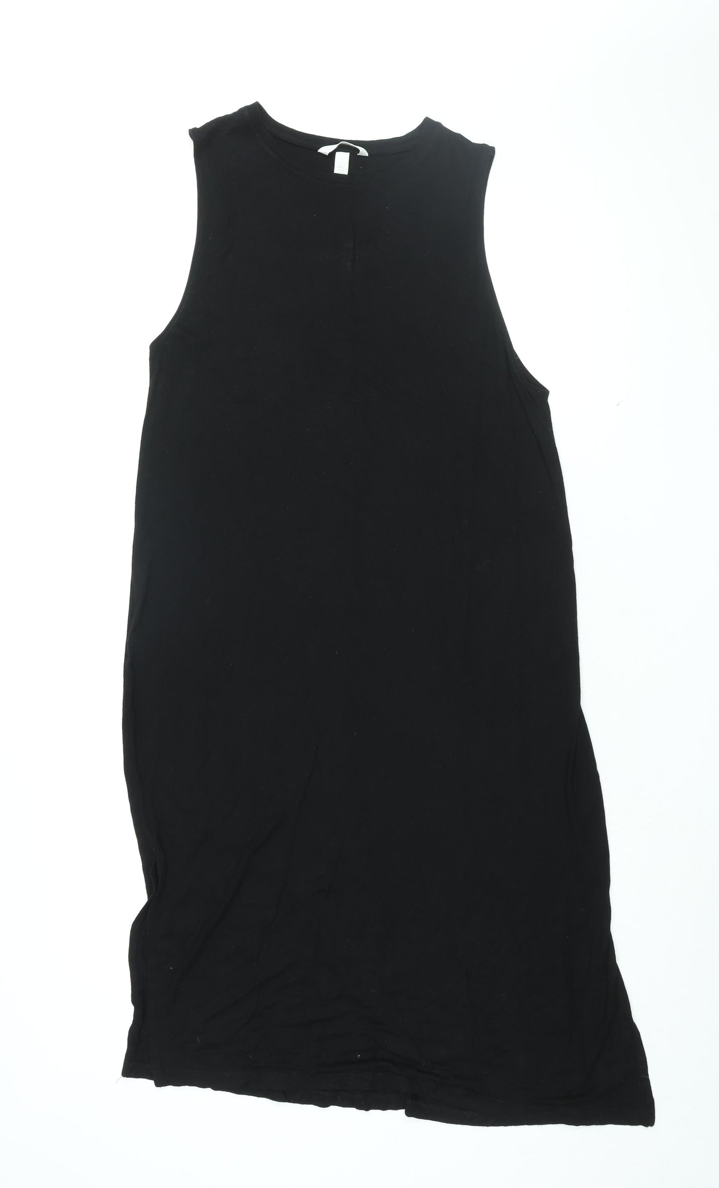 H&M Womens Black Viscose Shift Size XL Round Neck Pullover