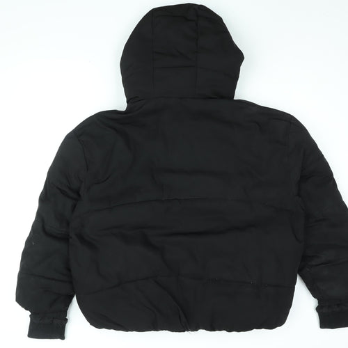 Pull&Bear Womens Black Puffer Jacket Coat Size L Zip