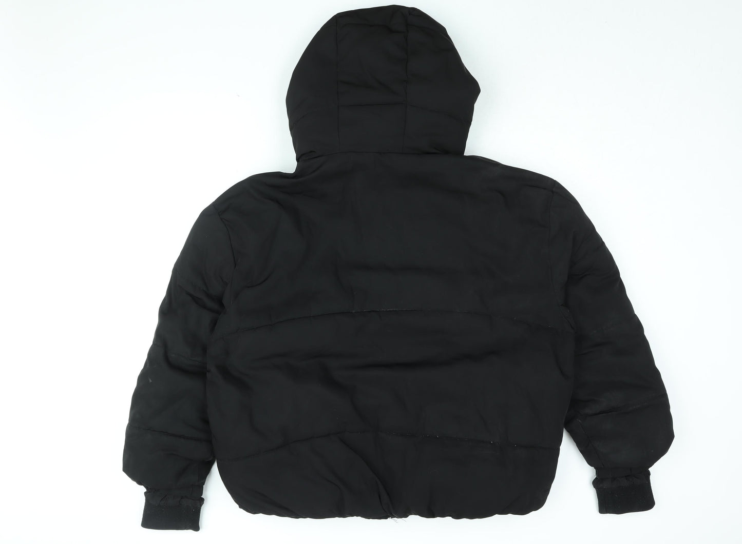 Pull&Bear Womens Black Puffer Jacket Coat Size L Zip