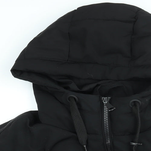 Pull&Bear Womens Black Puffer Jacket Coat Size L Zip