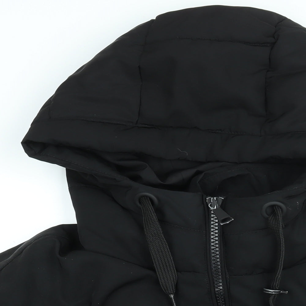Pull&Bear Womens Black Puffer Jacket Coat Size L Zip