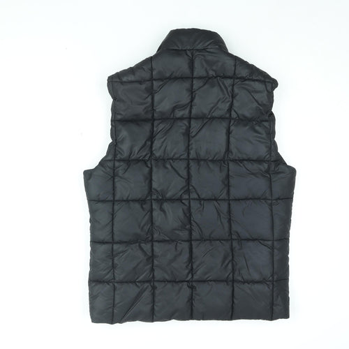H&M Mens Black Gilet Coat Size 40 Zip