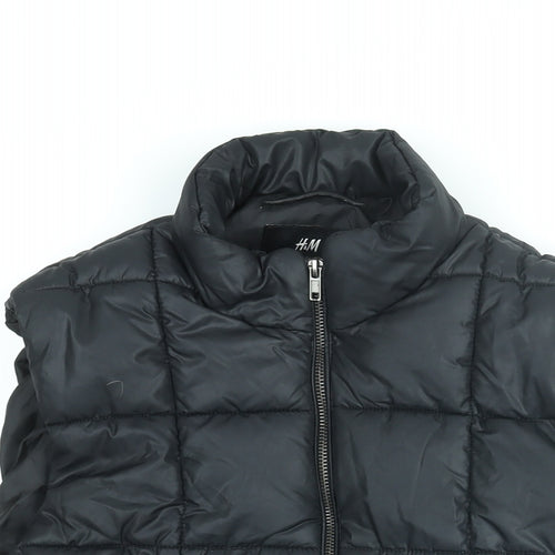 H&M Mens Black Gilet Coat Size 40 Zip