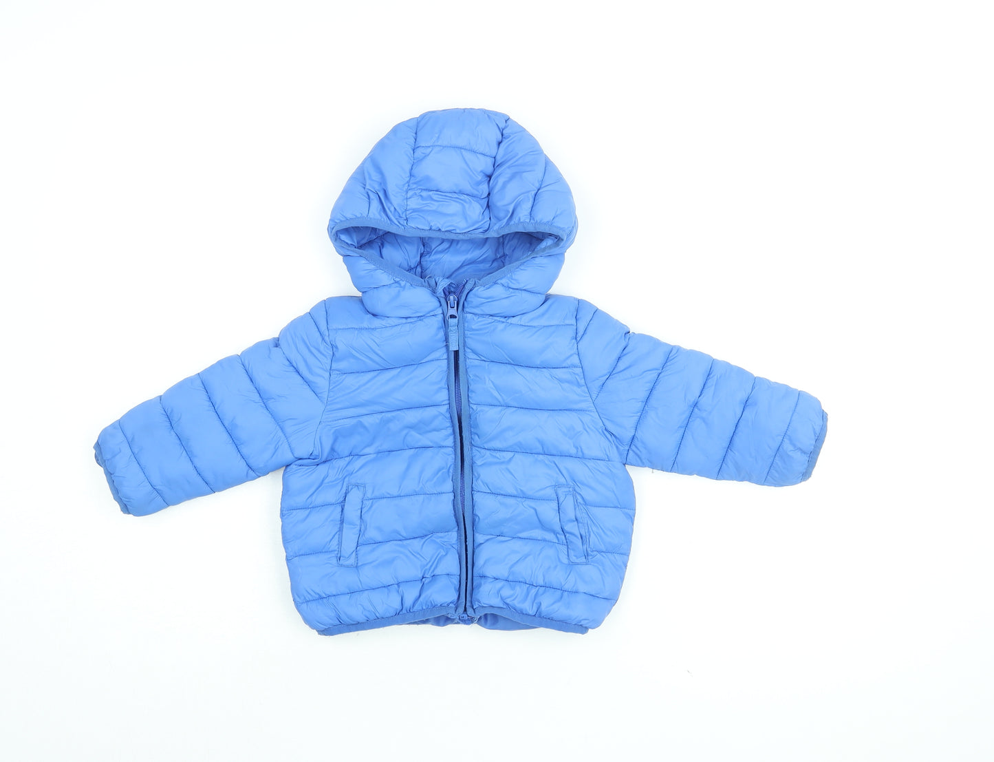 Mothercare Baby Blue Puffer Jacket Coat Size 18-24 Months Zip