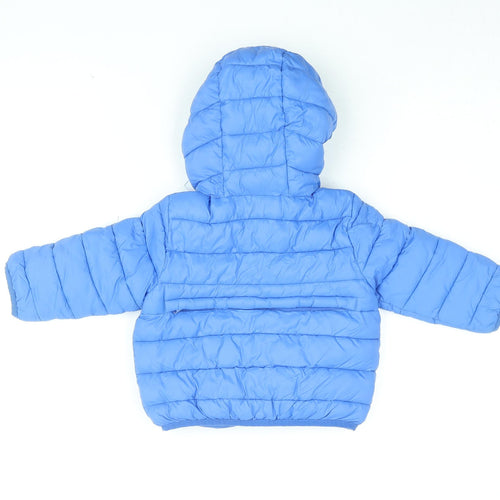 Mothercare Baby Blue Puffer Jacket Coat Size 18-24 Months Zip