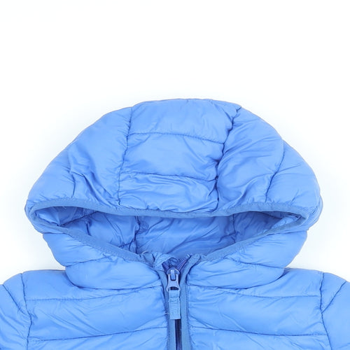 Mothercare Baby Blue Puffer Jacket Coat Size 18-24 Months Zip