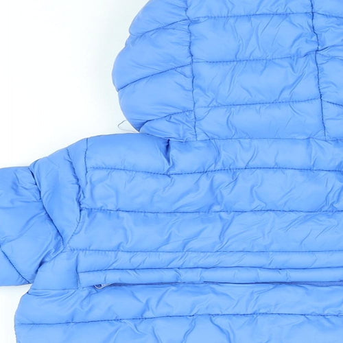 Mothercare Baby Blue Puffer Jacket Coat Size 18-24 Months Zip