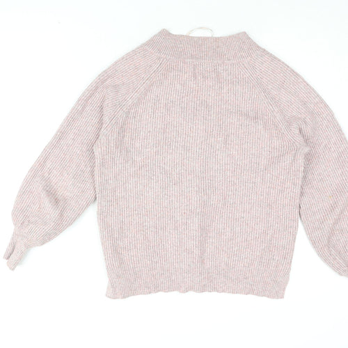 NEXT Womens Pink V-Neck Viscose Pullover Jumper Size M