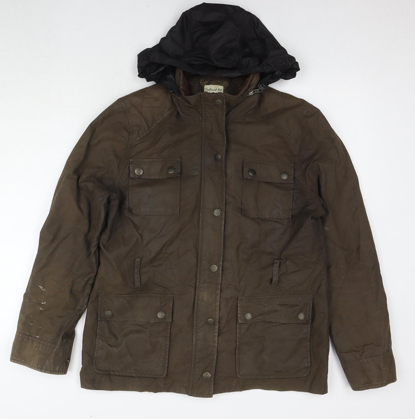 Crew Clothing Womens Brown Jacket Size 14 Zip - Waxed Look