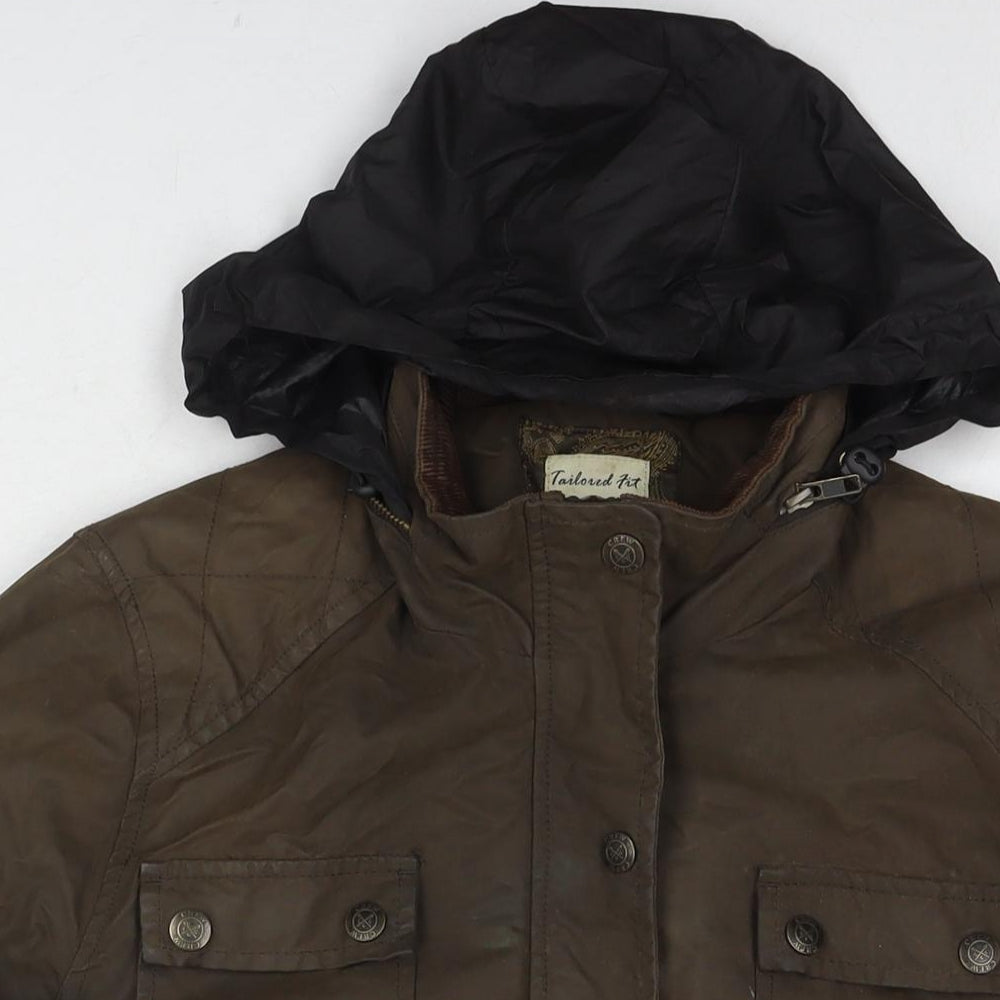 Crew Clothing Womens Brown Jacket Size 14 Zip - Waxed Look