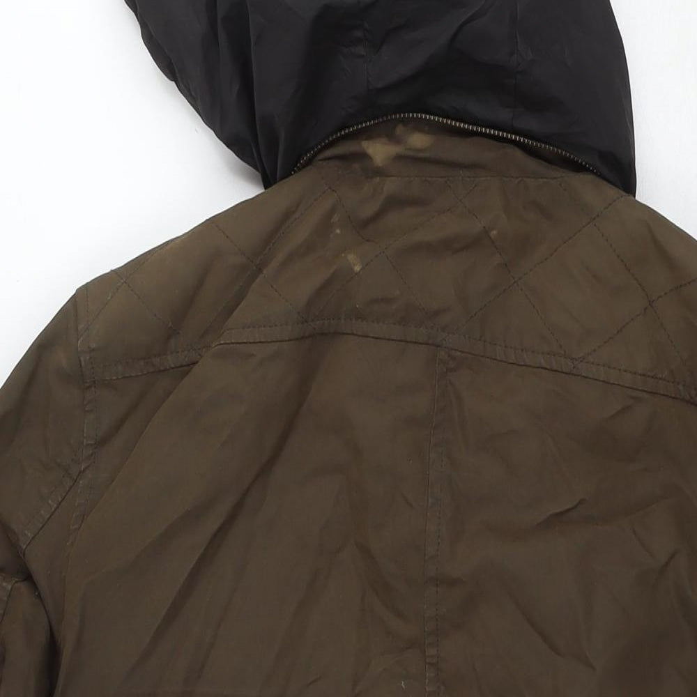 Crew Clothing Womens Brown Jacket Size 14 Zip - Waxed Look