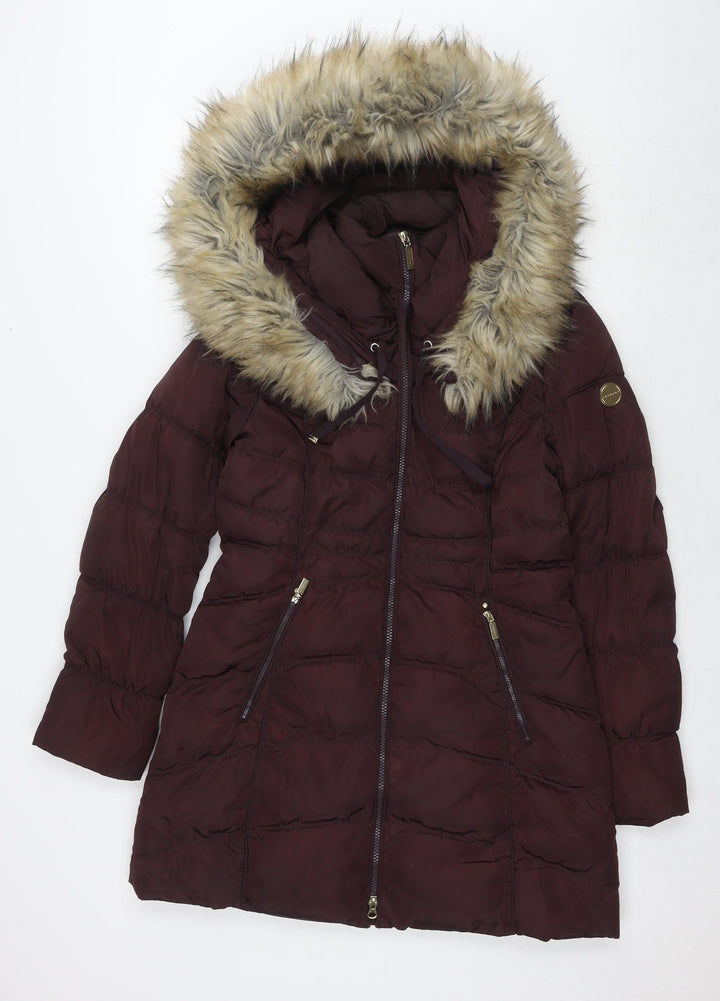 Laundry by Shelli Segal Womens Brown Quilted Jacket Size S Zip