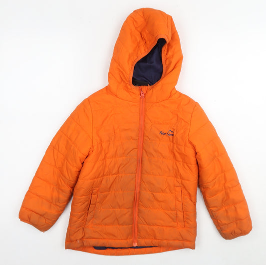 Peter Storm Boys Orange Jacket Size 5-6 Years Zip