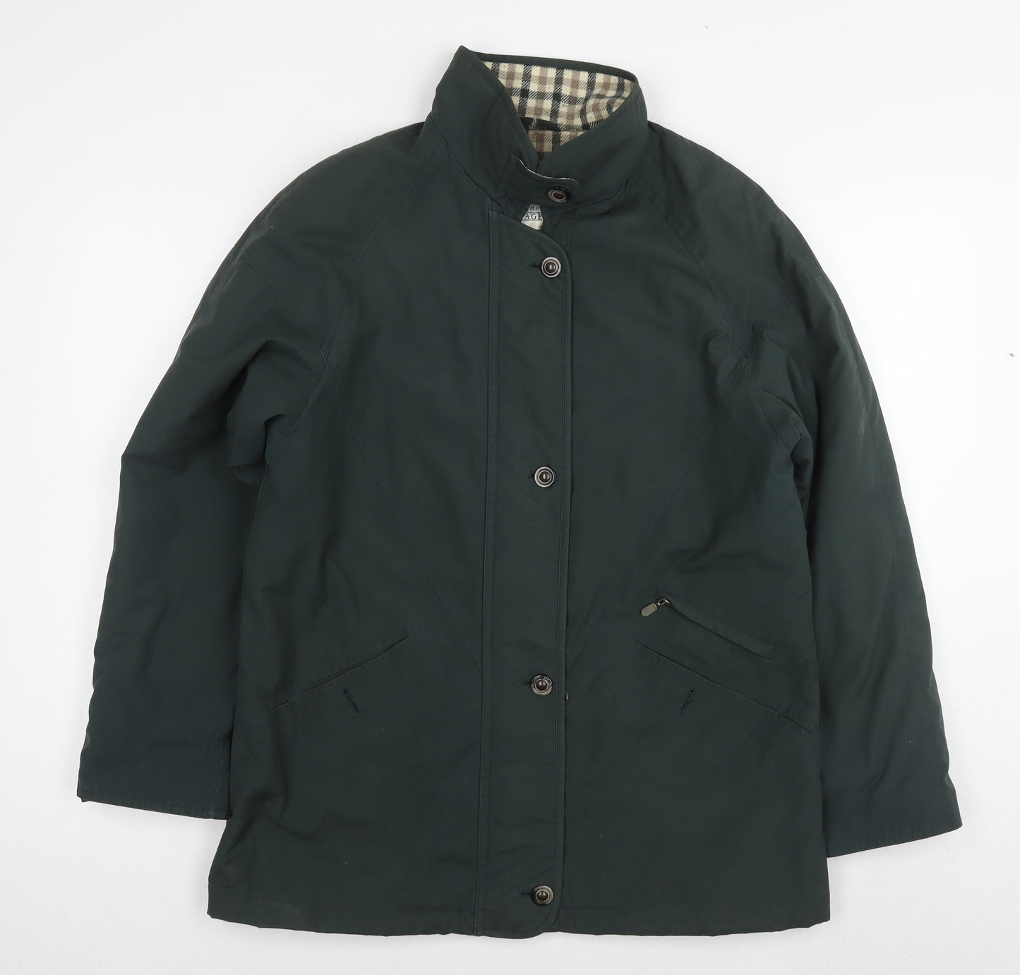 Debenhams Womens Green Bomber Jacket Coat Size 10 Zip