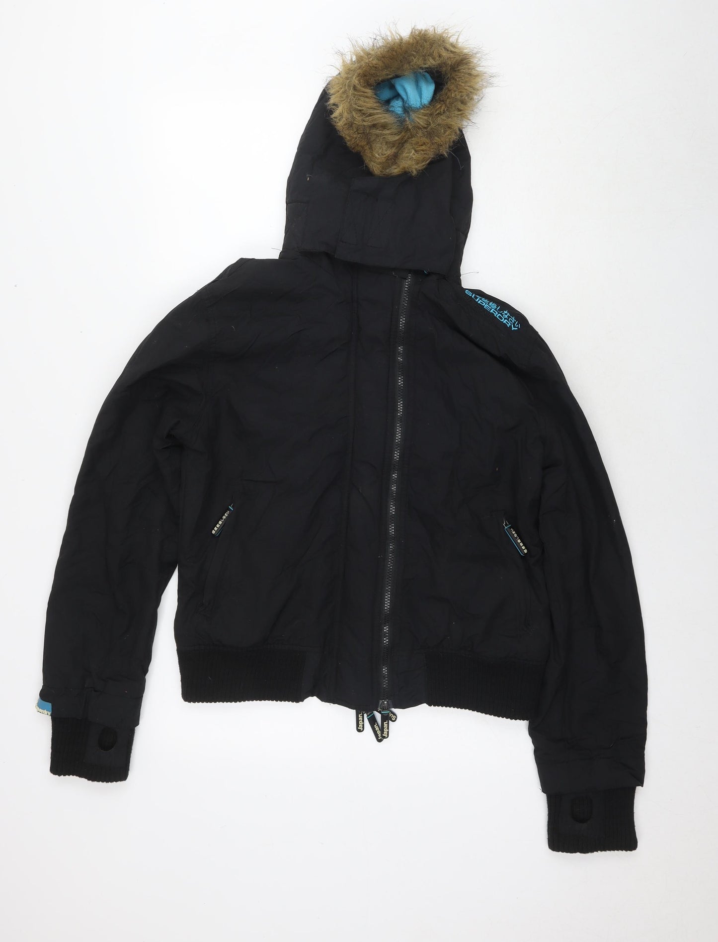 Superdry Womens Black Jacket Size XL Zip