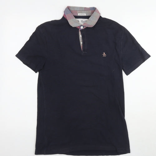 Original Penguin Mens Black Cotton Polo Size S Collared Pullover