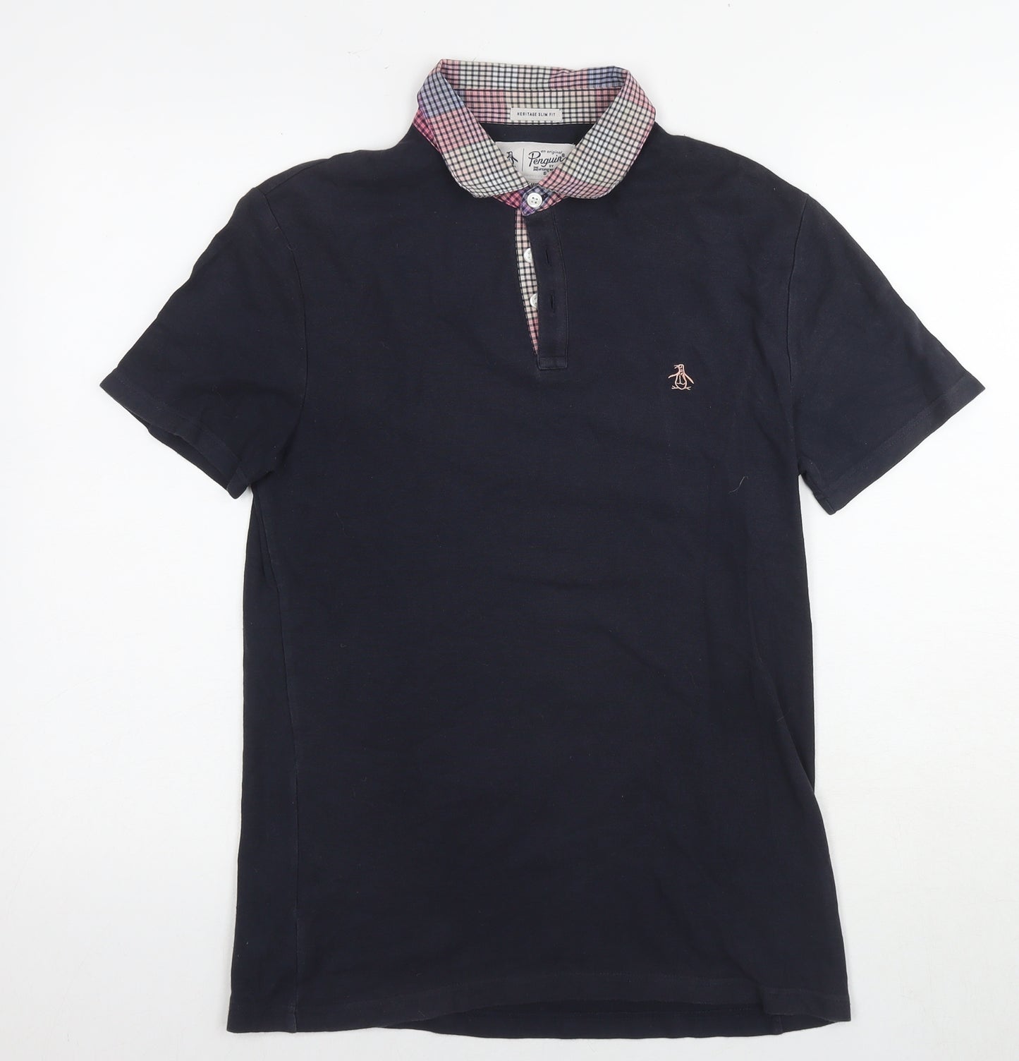 Original Penguin Mens Black Cotton Polo Size S Collared Pullover