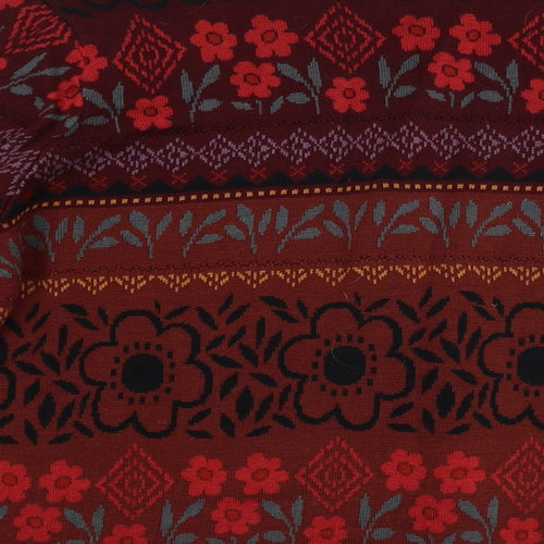 Gudrun Sjödén Womens Brown V-Neck Floral Cotton Cardigan Jumper Size XL