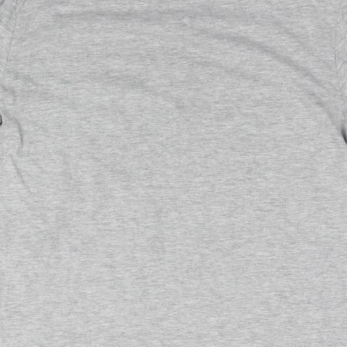 adidas Mens Grey Cotton T-Shirt Size S Round Neck - Logo
