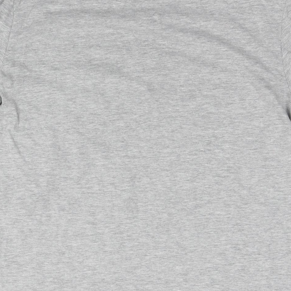 adidas Mens Grey Cotton T-Shirt Size S Round Neck - Logo