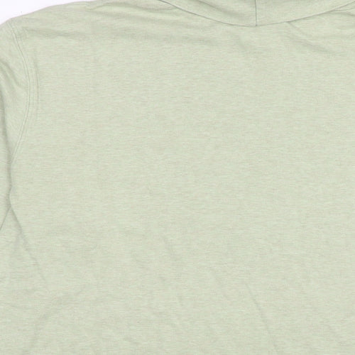 Lands' End Mens Green Polyester T-Shirt Size L Round Neck