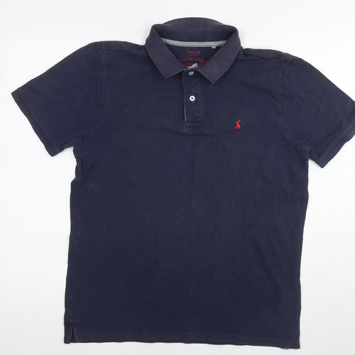 Joules Mens Blue Cotton Polo Size M Collared Pullover