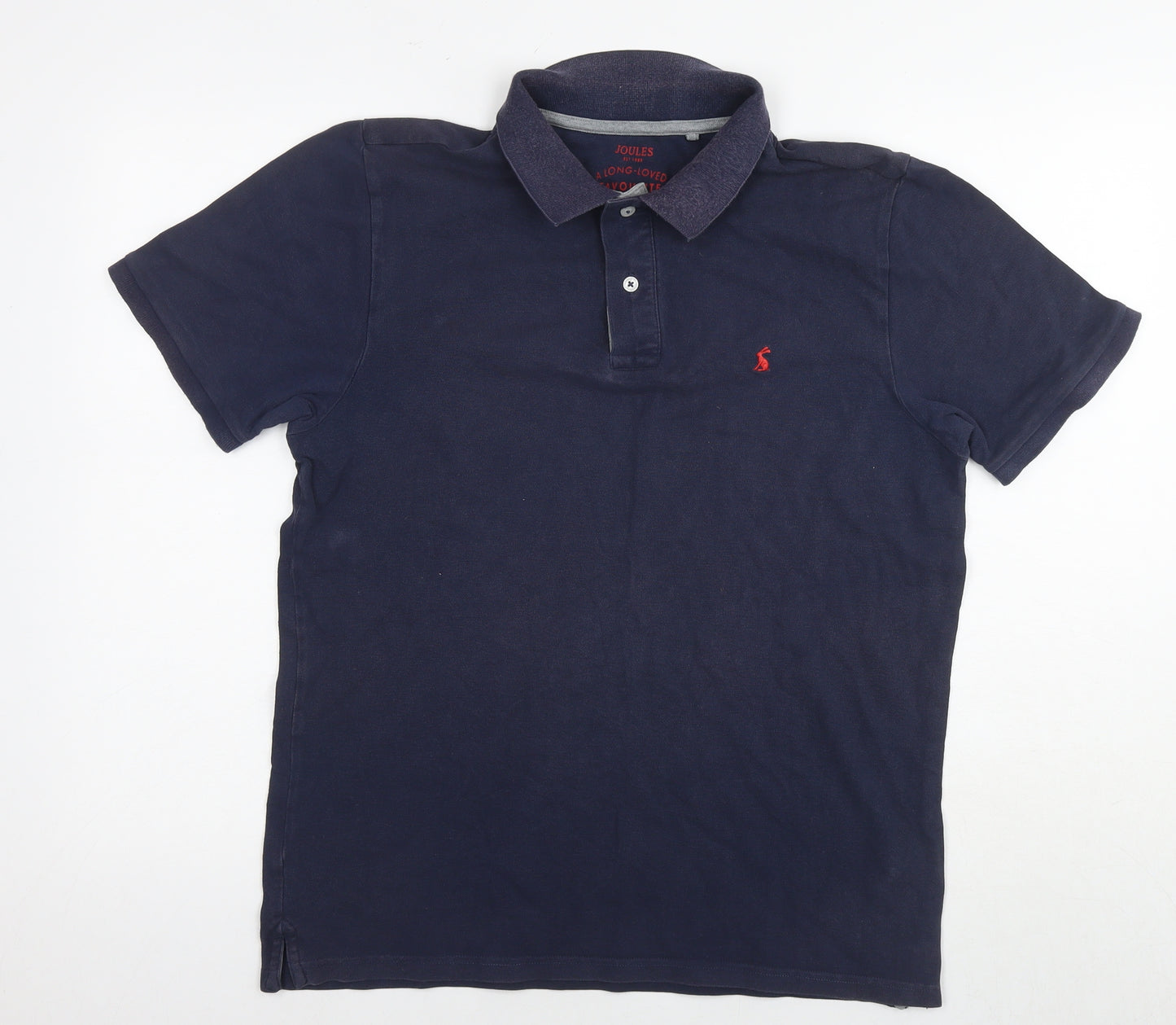 Joules Mens Blue Cotton Polo Size M Collared Pullover