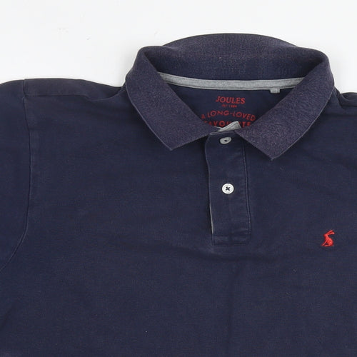 Joules Mens Blue Cotton Polo Size M Collared Pullover