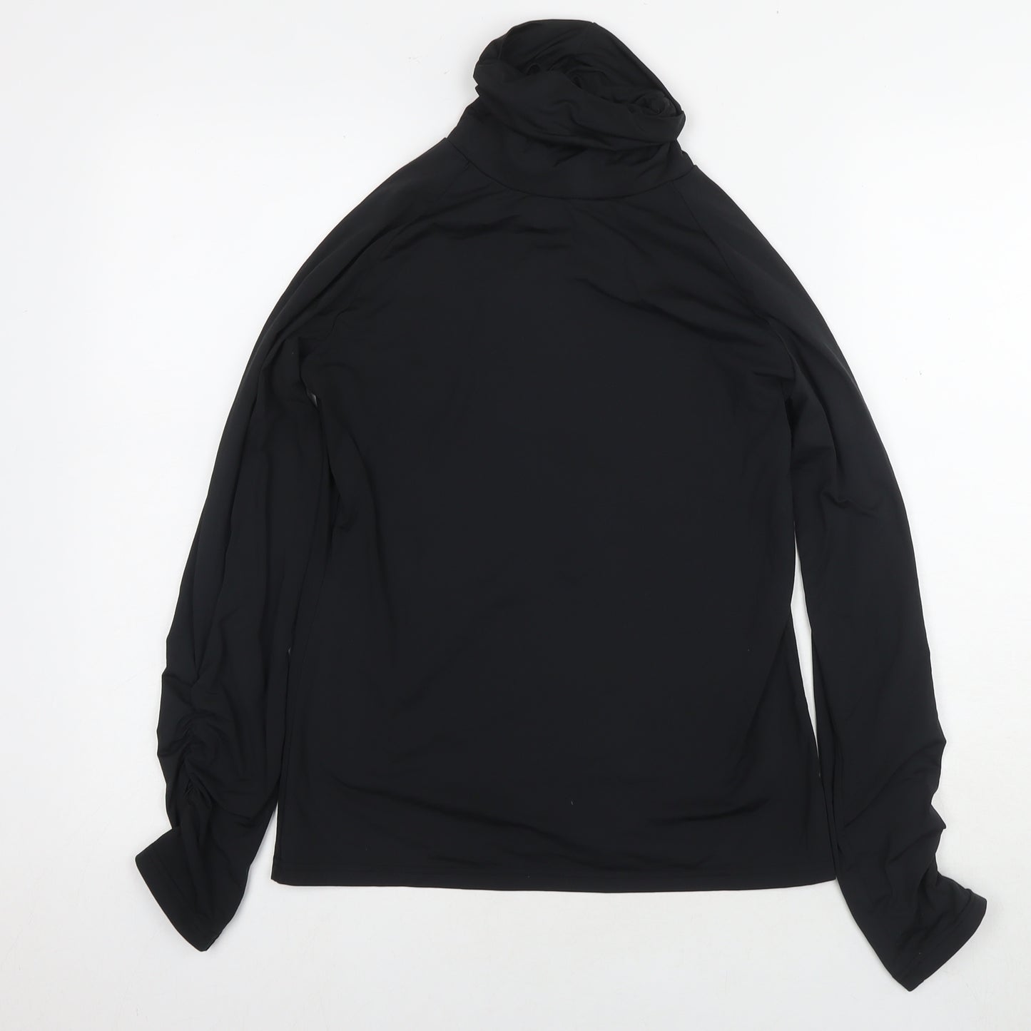 Rohnisch Womens Black Polyester Basic Casual Size L Roll Neck Pullover - ThermoCool