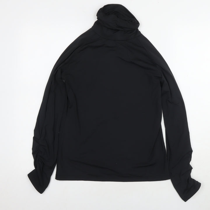 Rohnisch Womens Black Polyester Basic Casual Size L Roll Neck Pullover - ThermoCool