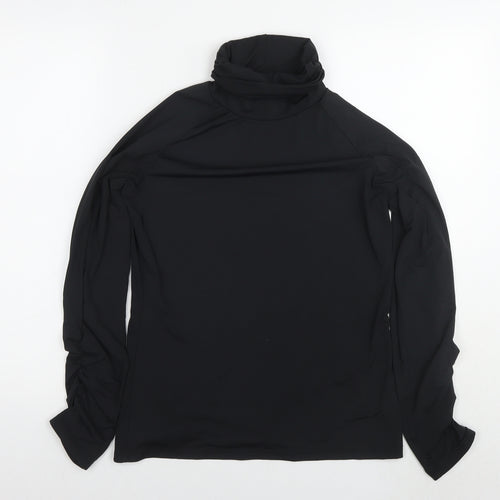 Rohnisch Womens Black Polyester Basic Casual Size L Roll Neck Pullover - ThermoCool
