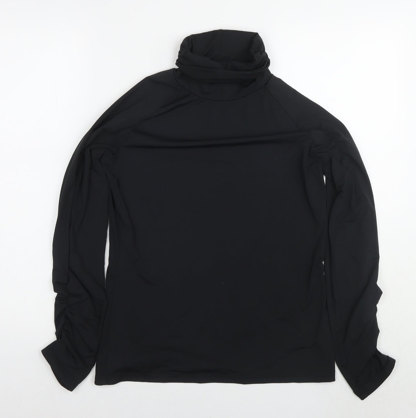 Rohnisch Womens Black Polyester Basic Casual Size L Roll Neck Pullover - ThermoCool