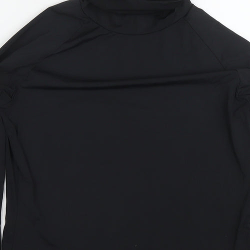 Rohnisch Womens Black Polyester Basic Casual Size L Roll Neck Pullover - ThermoCool