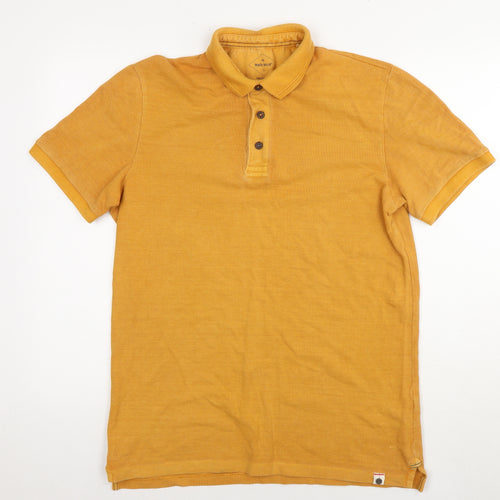 White Stuff Mens Yellow Cotton Polo Size S Collared Pullover