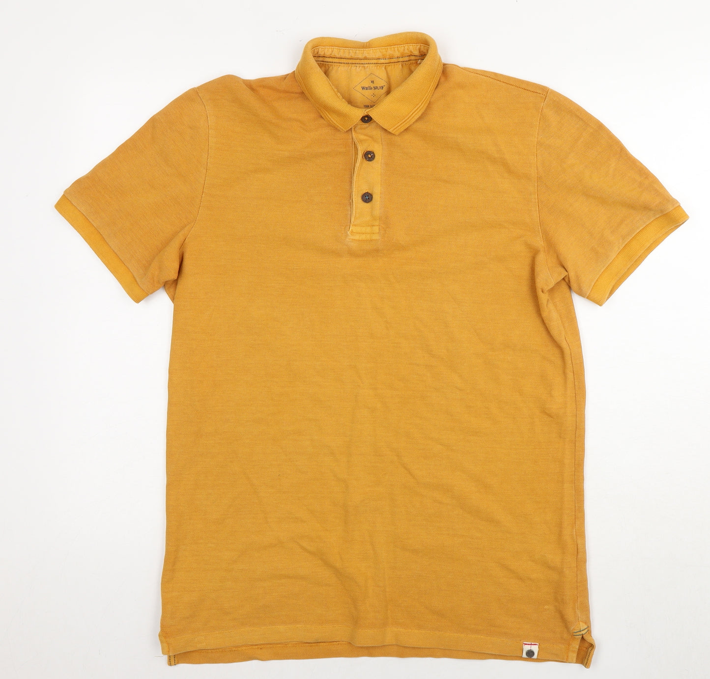 White Stuff Mens Yellow Cotton Polo Size S Collared Pullover